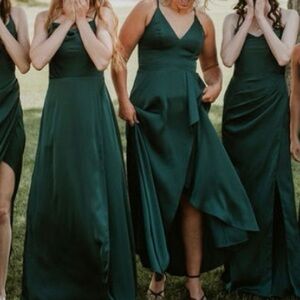 Azazie dark green Dress